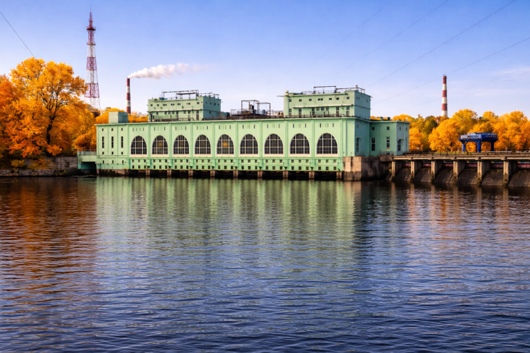 Волховская ГЭС в городе Волхов